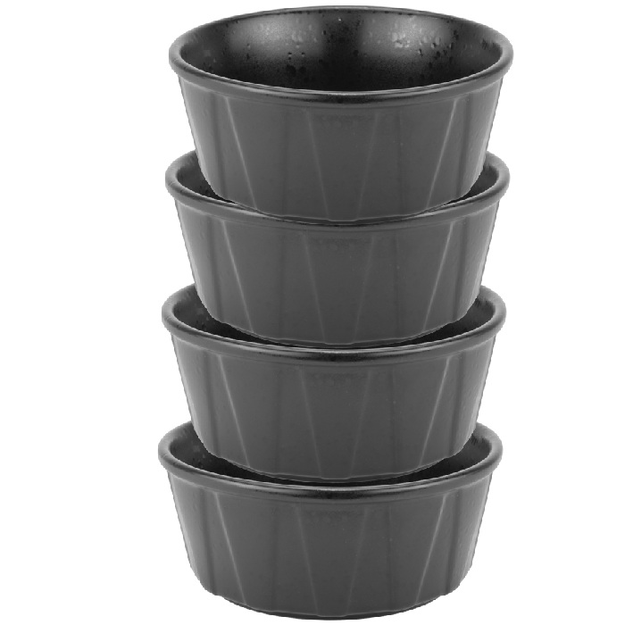 Set 4 boluri ceramice STREET FOOD BLACK 15,3xh6,3cm