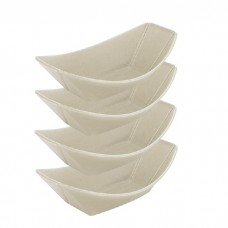 Set 4 boluri ceramice tip barca STREET FOOD CREAM , 23,9x13,4xh7cm