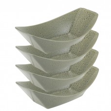 Set 4 boluri ceramice tip barca STREET FOOD OLIVE , 23,9x13,4xh7cm