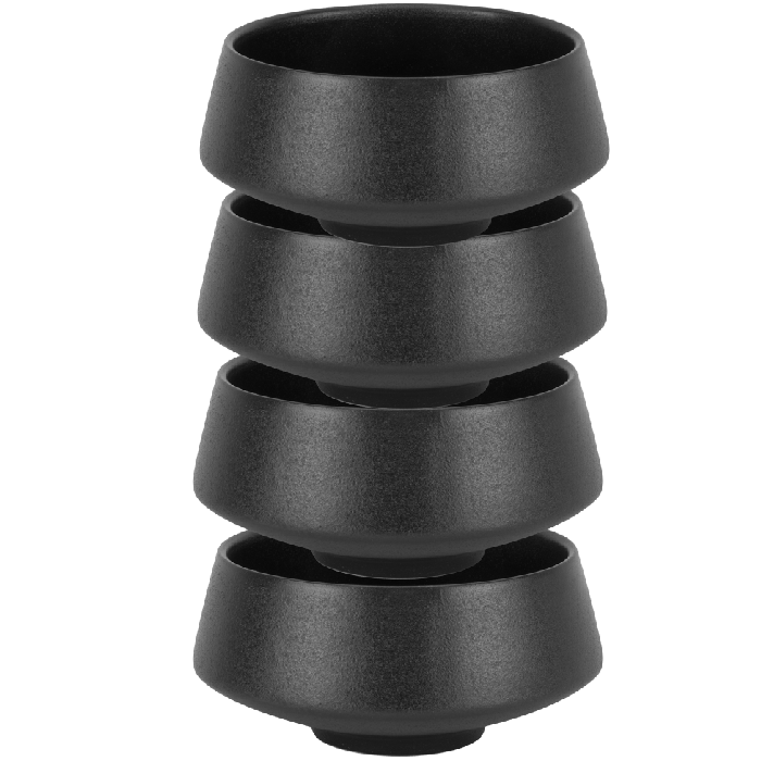Set 4 boluri conice din ceramica Culinaro Atlas Black 18cm,1600ml