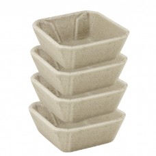 Set 4 boluri pentru sos din ceramica STREET FOOD CREAM, patrat, 8,3x8,3xh3,2cm