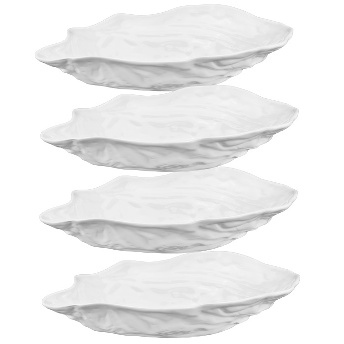 Set 4 boluri portelan Sea Food Oyster  28x17cm