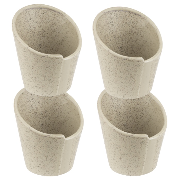 Set 4 cosuri tip cornet servire cartofi prajiti/snacks STREET FOOD CREAM, D9xh12cm, ceramica
