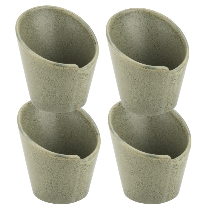 Set 4 cosuri tip cornet servire cartofi prajiti/snacks   STREET FOOD OLIVE, D9xh12cm, ceramica