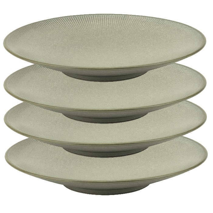 Set 4 farfurii adanca Culinaro Moss din portelan 23cm