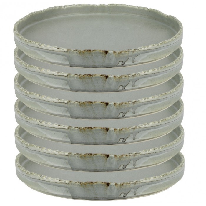 Set 4 farfurii din portelan CULINARO FUJI ASH 21xh2,4cm