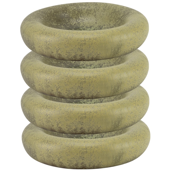 Set 4 farfurii din portelan pentru prezentare Culinaro Alani Green 16xh5cm