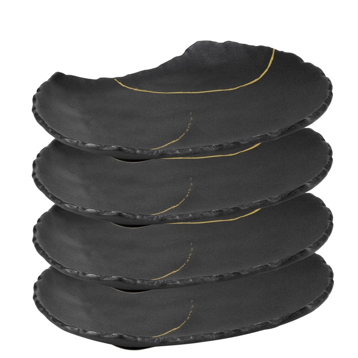 Set 4 farfurii portelan Culinaro Wabi Sabi 26x17xh5cm