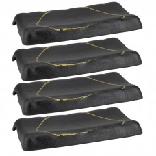 Set 4 platouri dreptunghiulare Culinaro Wabi Sabi din portelan 23x13xh2,5cm 
