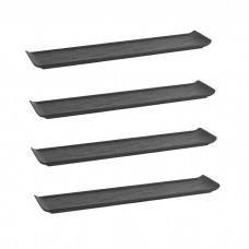 Set 4 platouri dreptunghiulare portelan Culinaro Meteor Black 46x9,5cm, negru
