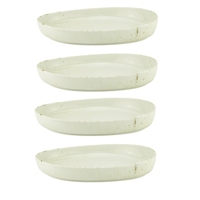 Set 4 platouri ovale, portelan Culinaro Hazel  23,6x15,5xh4,5cm