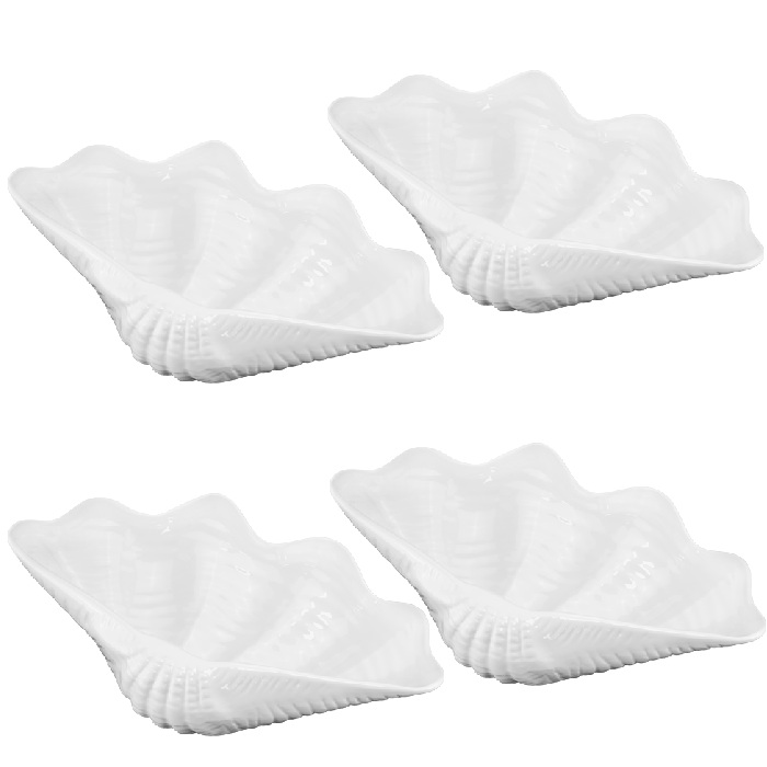Set 4 platouri portelan Sea Food Mida 25cm