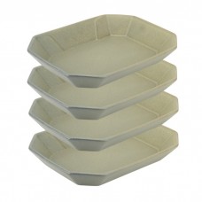 Set 4 platouri servire din ceramica STREET FOOD OLIVE, 22,3x17,3xh3,6cm