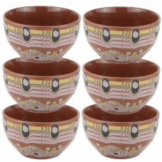 Set 6 boluri ceramica stil traditional 14cm,cu decor