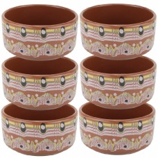 Set 6 boluri desert ceramica stil traditional 11cm.cu decor