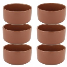 Set 6 boluri desert ceramica stil traditional 11cm.maro