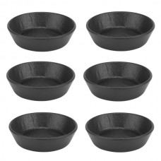 Set 6 boluri portelan Culinaro Meteor Black 8,5xh2,3cm, negru
