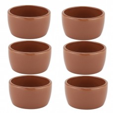 Set 6 boluri ramekin ceramica stil traditional 7cm,maro