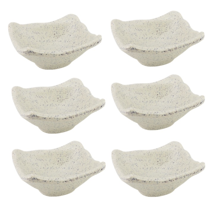 Set 6 boluri ramekin patrat White Granite 9x8,5xh3,9cm