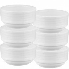 Set 6 boluri suprapozabile Culinaro Wave din portelan 6cm,60ml