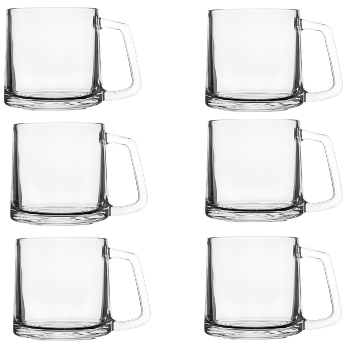 Set 6 cani din sticla  Raki 350ml,8xh9cm