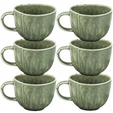 Set 6 cani MUG din portelan Culinaro Hazel Green 350ml