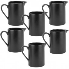 Set 6 cani pentru lapte, portelan CULINARO VISION BLACK 160ml
