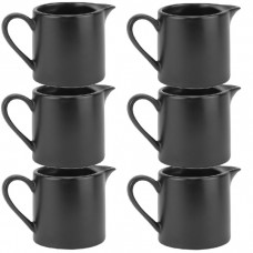 Set 6 cani pentru lapte, portelan CULINARO VISION BLACK cu maner 90ml
