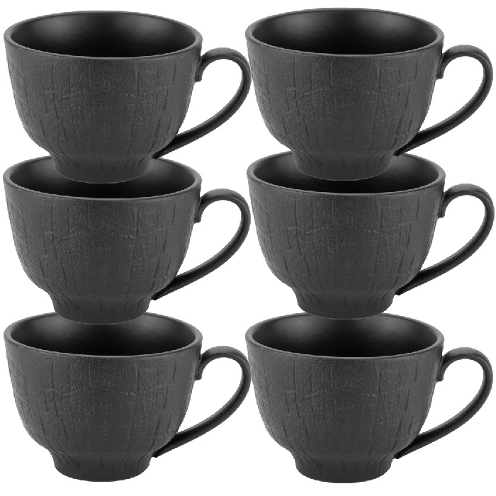 Set 6 cesti ceai din portelan Culinaro Willow Black 250ml