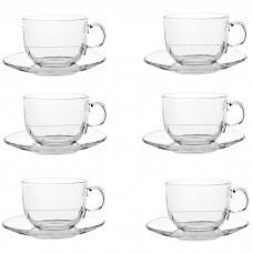 Set 6 cesti cu farfurii din sticla Raki 420ml