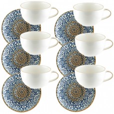 Set 6 cesti  cu farfurioare ceai BONNA ALHAMBRA  250ml
