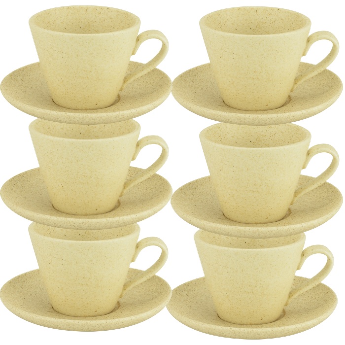 Set 6 cesti cu farfurioare de cafea,portelan Culinaro Cove 180ml