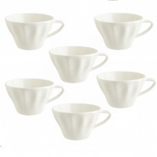 Set 6 cesti pentru ceai/cafea BONNA RAW, 235ml, portelan, alba (RAW 02CF)