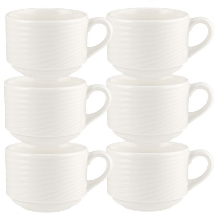 Set 6 cesti portelan pentru cafea BONNA LOOP 180ml