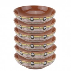 Set 6 farfurii adanci ceramica stil traditional 20cm,cu decor