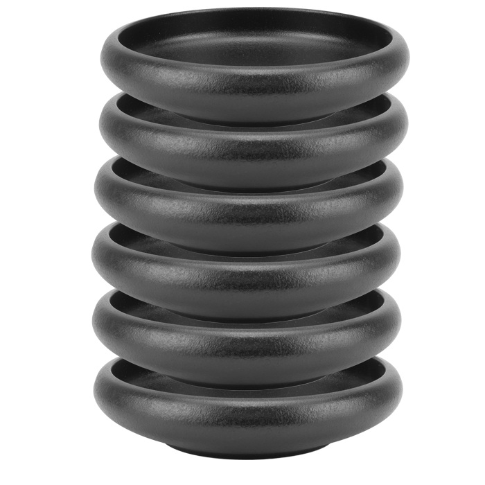 Set 6 farfurii adanci din ceramica Culinaro Atlas Black 15cm