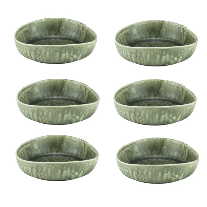 Set 6 farfurii adanci din portelan Culinaro Hazel Green 15xh4,3cm