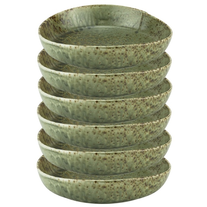 Set 6 farfurii adanci din portelan Culinaro Hazel Green 20xh5,4cm