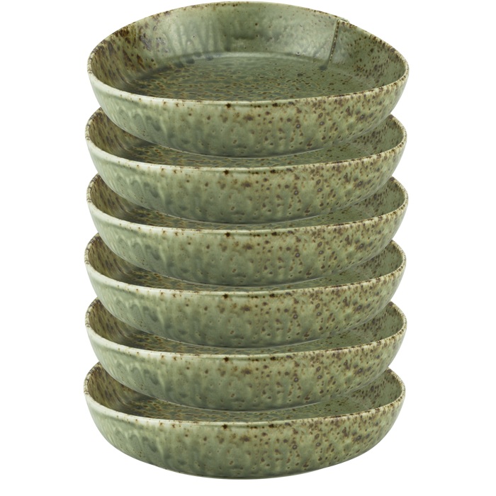Set 6 farfurii adanci din portelan Culinaro Hazel Green 23xh5,5cm