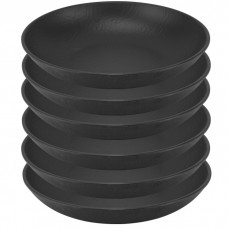 Set 6 farfurii adanci melamina Tilda Matt Black 23xh4,5cm