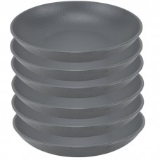 Set 6 farfurii adanci melamina Tilda Matt Grey 23xh4,5cm