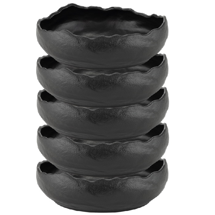 Set 6 farfurii adanci ovale CULINARO BLACK NEST 20x16xh7,2cm, 700ml