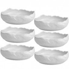 Set 6 farfurii adanci ovale CULINARO WHITE NEST 20x16xh7,2cm, 700ml