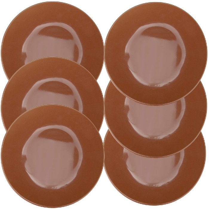 Set 6 farfurii  ceramica stil traditional 20cm,maro