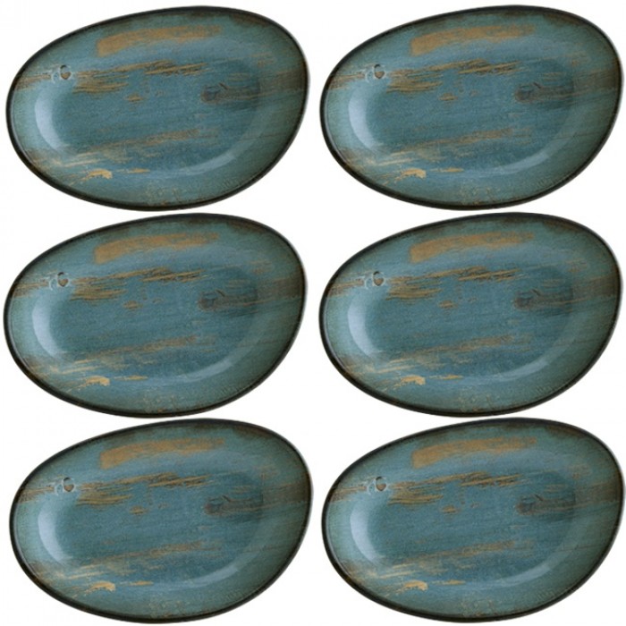 Set 6 farfurii din portelan BONNA MADERA 15x8,5cm