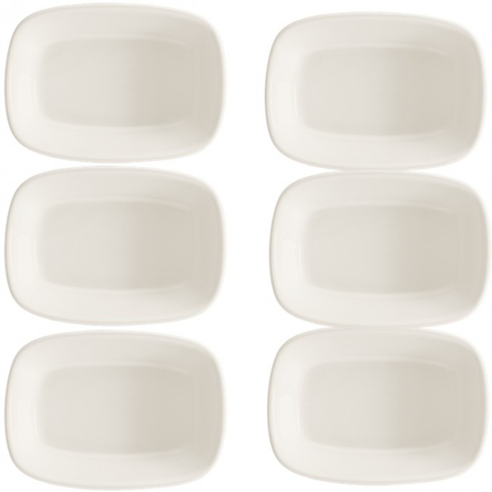 Set 6 farfurii dreptunghiulara din portelan BONNA GOURMET 17x11cm