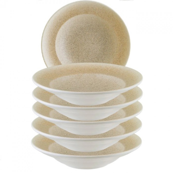 Set 6 farfurii GOURMET adanci portelan BONNA LUCA SALMON 24cm,400cm 