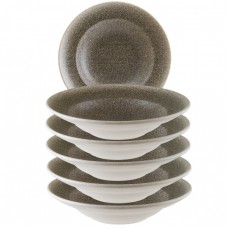 Set 6 farfurii gourmet adanci portelan BONNA LUCA WOOD 24cm,400ml(S-MT-LUCWD GRM 24CK)(ß)