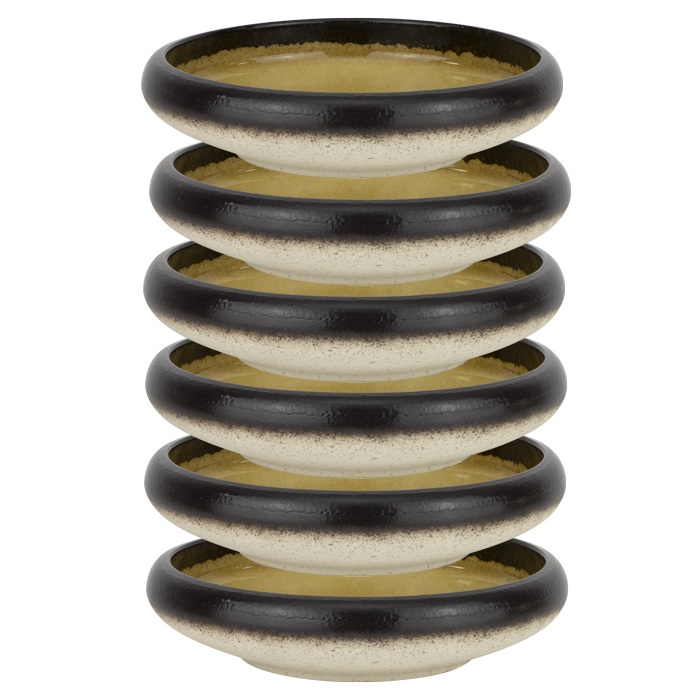 Set 6 farfurii gourmet Culinaro Gio Amber din portelan 15cm