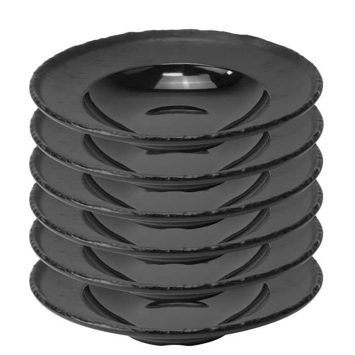 Set 6 farfurii melamina paste Pasta/Salad Black 26xh5,2cm,400ml